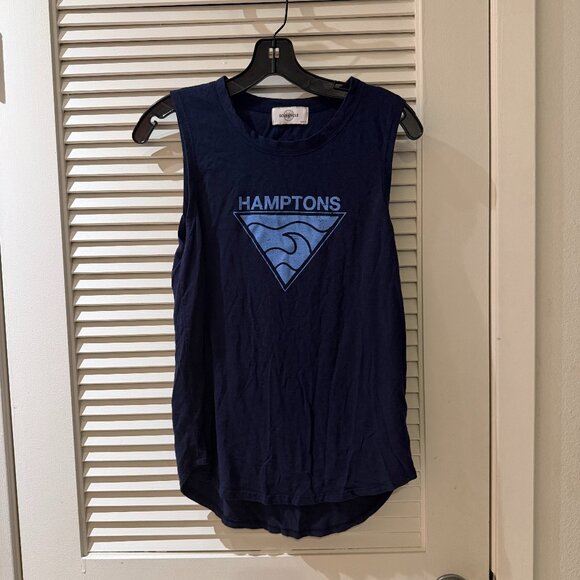 soulcycle Tops - SoulCycle Hamptons Dark Blue Tank Top | Size M | Distressed Light Blue Image